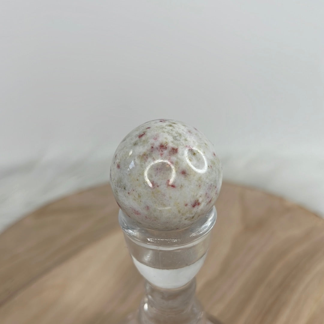 Cinnabar in Dolomite Sphere