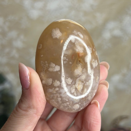 Flower Agate Palm Stone (C26)