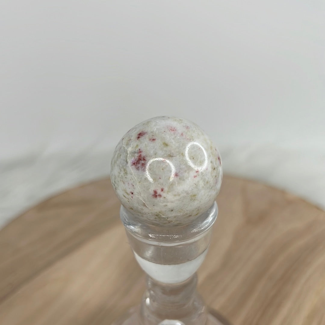 Cinnabar in Dolomite Sphere